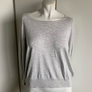 Polo Ralph Lauren silk-blend gray large boat neck sweater